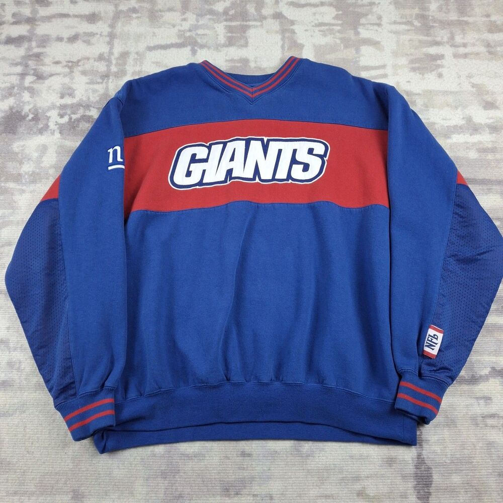 Vintage New York Giants Sweatshirt NFL Team Apparel Colorblock Crewneck Spellout